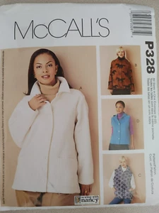 McCalls Sewing Pattern P328 Misses' Fleece Jacket Coat Vests Sizes 8-22 - Picture 1 of 2