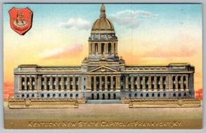 POSTAL ESCUDO DE ARMAS EN RELIEVE DORADO EDIFICIO DEL CAPITOLIO DEL ESTADO DE KY FRANKFORT KENTUCKY - Imagen 1 de 2