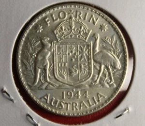 1944s SILVER FLORIN NICE PREDECIMAL COIN WITH LUSTRE #BAR27 - Picture 1 of 13
