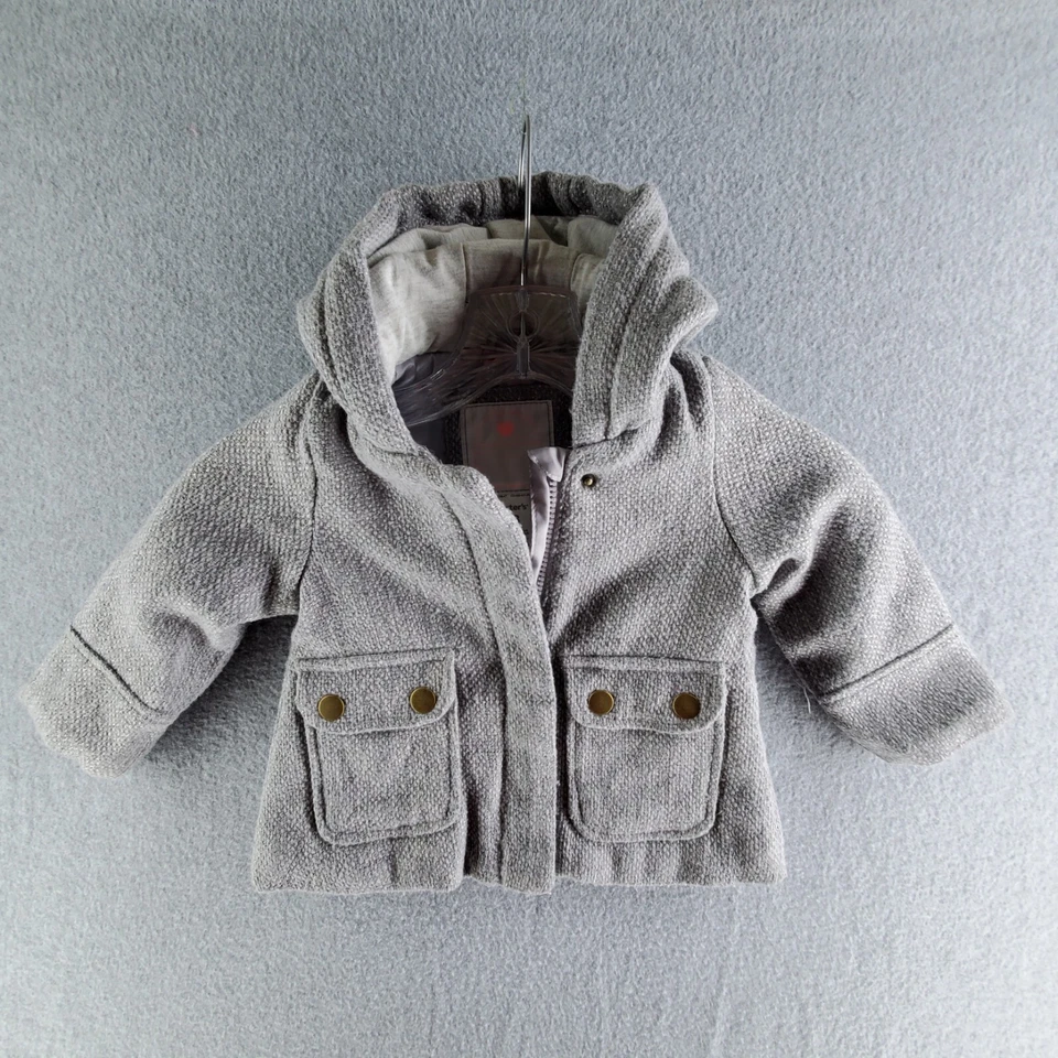 Carter ́s Niñas Gris con Oropel Plateado Cremallera Completa Chaqueta con Capucha con Orejas 18 Meses Foto 1 de 4