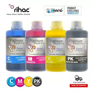 4 x 250ml RIHAC Refill Photo Pro Pigment ink for Epson 7700 9700 printer - Picture 1 of 4