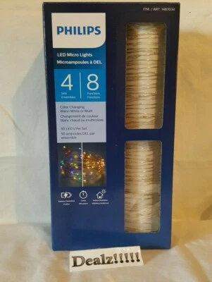 Philips Dual Color Microdot LED 4 Sets of 50 Glass Block Fairy XMAS Mini Lights - Image 1 of 2