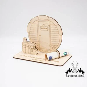 Geldgeschenk Sauna - aus Holz personalisiert - Bild 1 von 1