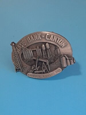 Siskiyou Buckle 1983 **STATE BANK OF CANTON KANSAS**BELT BUCKLE D3 - Image 1 of 4