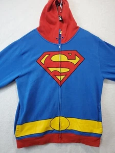 Superman Hoodie Full Zip Sweatshirt Jacket Mens Size XL Halloween Costume Hooded - Picture 1 of 11