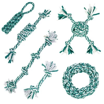 HugglePets Rope Dog Toy Eco-Friendly Teeth Cleaning Toys Ring Ball Bone Log Tug - Image 1 of 4