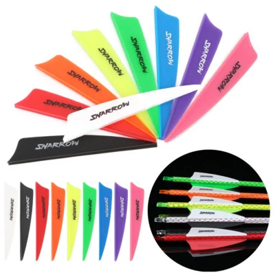 50pcs 3" Arrow Rubber Vanes Fletches Archery Shield DIY Bow Target Hunting Shoot - Image 1 of 4