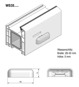 Grundmeier WS35 Wasserschlitzkappen mit Windstopp - Ausführung "Softline" - Bild 1 von 2