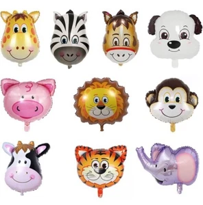 3 packs of Safari Jungle Zoo Animal Foil Balloons Kids Birthday Party, 10 ea. pk - Picture 1 of 4