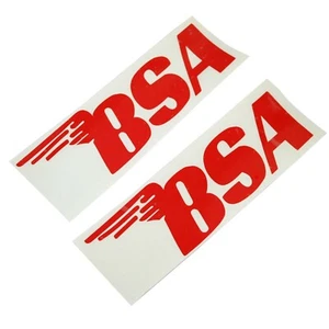 Fits BSA Petrol Fuel Tank Sticker Decal Badge Emblem Vinyl Red Set Of 2 ECs - Picture 1 of 4
