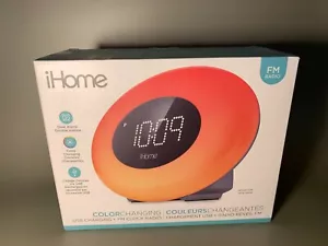 iHome FM Color Changing Alarm Clock Radio with USB Port Silver Speakers iM30SGCZ - Picture 1 of 6