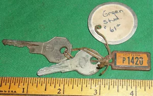 1957 Mini PA License Plate Disabled American Veterans Keychain w/Keys 61 Stude! - Picture 1 of 5
