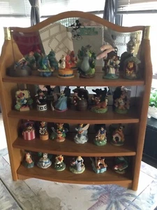 The Disney Thumble Collection 24 Pcs With Wood And Mirror Show Case By Lenox - Picture 1 of 7