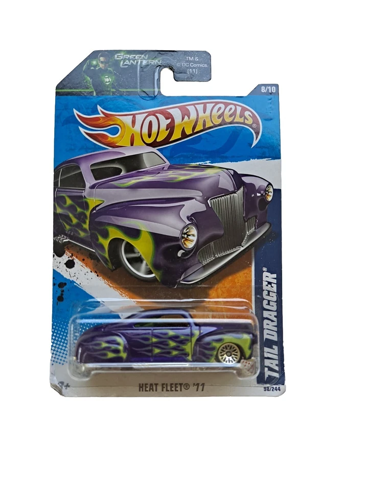 Hot Wheels Green Lantern 8/10 Tail Dragger Heat Fleet '11 DC Comic 98/244  - Image 1 of 4