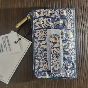 NWT Brahmin Melbourne Collection Blue Filigree Lennon ID Wallet New - Picture 1 of 6