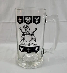 Taza de piedra de cerveza de vidrio transparente Medieval Times 24 oz 7" de alto - Imagen 1 de 7