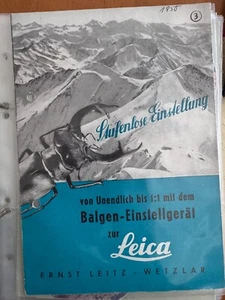 #A0696-Rare Leitz Leica Bellows Adjuster Brochure 1950 - Picture 1 of 2
