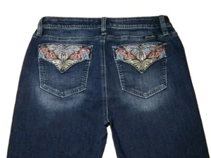 Pantalones de mezclilla ajustados Miss Me de altura baja bordados con lentejuelas medianos M3033S nuevos con etiquetas - Imagen 1 de 5