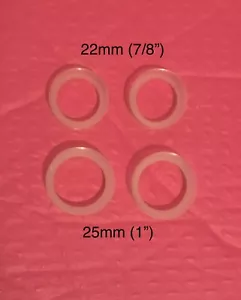 2 PAIRS 22mm 25mm clear silicone stretched ear eyelets tunnels gauges expanders - Picture 1 of 4