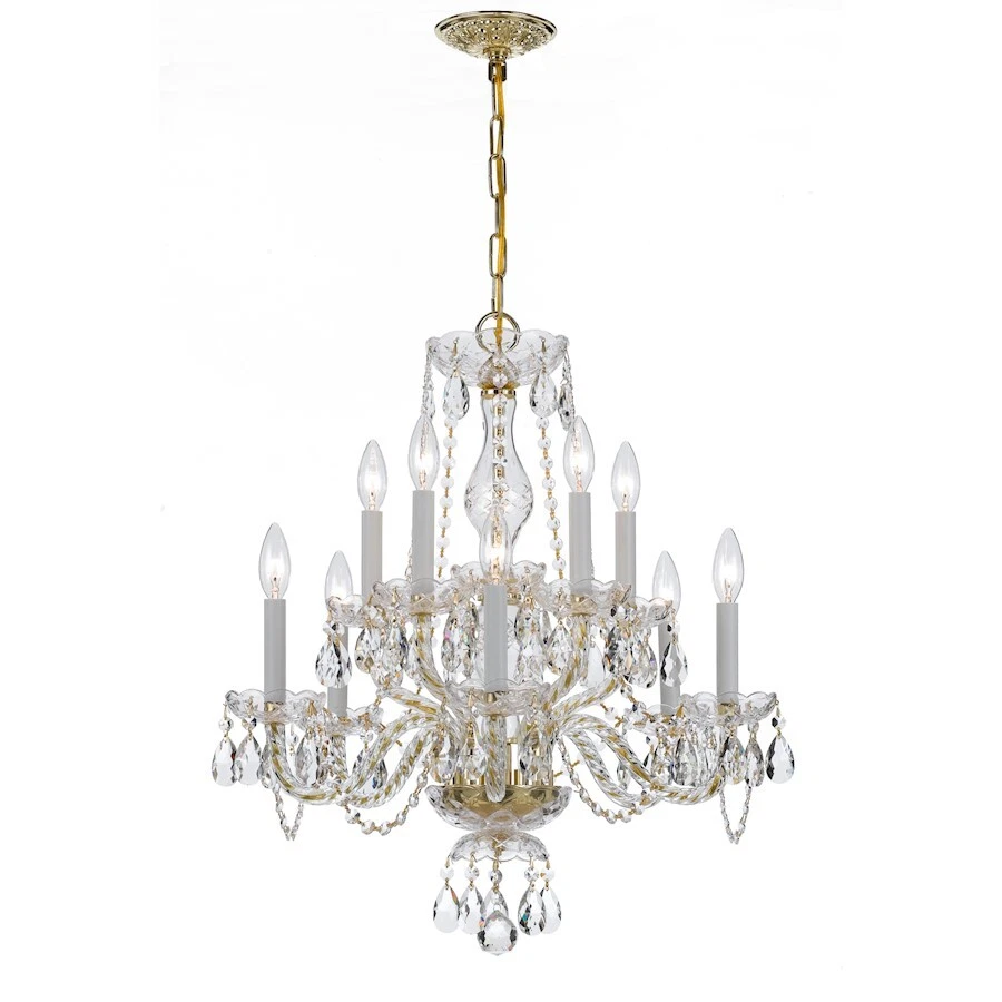 Crystorama Traditional 10 Lt Clear Crystal Brass Chandelier V - 5080-PB-CL-MWP - Image 1 of 1