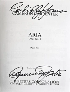CAMERON TISCHLER Organist handsignierte Partitur seiner Op. 1 "Aria" 1. Auflage - Bild 1 von 3