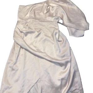 CUPSHE Dress Womens Medium Satin Dress One Shoulder Flared Cover Up Dress Beach - Picture 1 of 6
