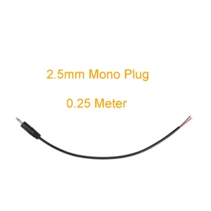 1pc 25cm Audio Aux Cord 2.5mm Mono Male Plug 2pin Wire DIY Pigtail Cable Black - Picture 1 of 3
