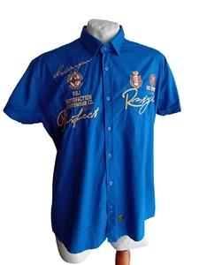 RED BRIDGE Camicia da uomo shirt jersey cotone blu estiva manica corta Size 2XL - Foto 1 di 6