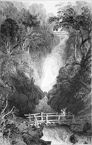 AIREY FORCE en siglo XIX (CUMBERLAND) - Grabado del siglo XIX - Imagen 1 de 2