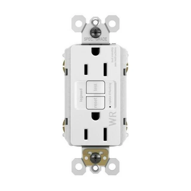 Legrand radiant 1597-TRWRW 15A Weather-Resistant Self-Test GFCI Receptacle