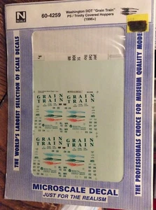 Microscale Decal Spur N 60-4259 Washington DOT Grain Train Covered Hoppers Neu in Verpackung - Bild 1 von 1