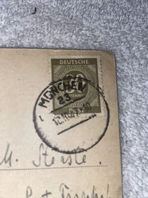 30 Pfennig Deutsche Post Stamp Single Postcard 1947 In German - Image 1 of 4