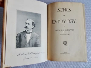 SONGS OR EVERY DAY ARTHUR G. BURGOYNE ANTIQUE 1900 BOOK HARDCOVER RARE neocurio - Picture 1 of 16