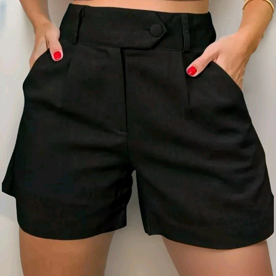 NUEVO Pantalones Cortos Mujer Negro XL/11-12 Foto 1 de 2