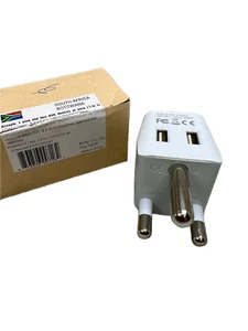 Ceptics USA to South Africa Travel Adapter Plug - Type M - Dual USB (CTU-10L) - Picture 1 of 4