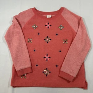 Gymboree Girls Sweatshirt Pink Rhinestones Size Small 5 6 EUC - Picture 1 of 6