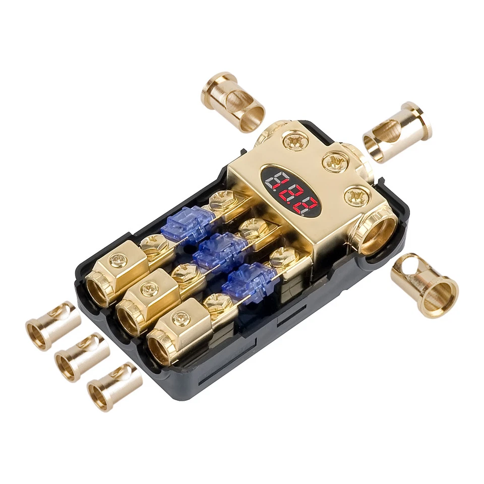 DIGITAL GOLD POWER MINI ANL FUSE DISTRIBUTION BLOCK 0 AWG GAUGE PROFESSIONAL USA - Image 1 of 1