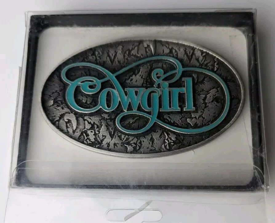 VTG Cowgirl Metal Belt Buckle Western Pin Up Speccast  - Image 1 of 4