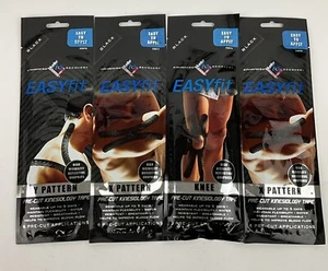 Mueller Pre-Cut Kinesiology Tape 4 Piece Bundle Knee Y Pattern X Pattern  - Picture 1 of 6
