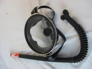 Vintage Diving Glass Mask STABILIZATOR & Snorkel ~ Tempered USA scuba - Picture 1 of 19