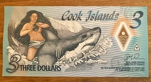 Banconota Isola Cook. 3 dollari. Unc. Datato 2021. P11. - Foto 1 di 4