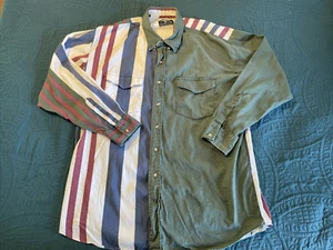 Vintage Roper Rodeo Color Block Striped Dutton-Down Western Shirt, XL 17,5 35 - Bild 1 von 24