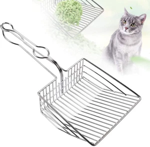 Cat Litter Scoop, Durable Metal Pet Kitty Kitten Sifter Heavy Duty with Long Han - Picture 1 of 12