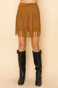 VOCAL WILDLEDER Fransen HIPPIE ROCK Schlankmacher SM-3X COWGIRL RODEO QUEEN Western CAMEL - Bild 1 von 12