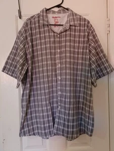 Doghouse Shirt Mens Size Large Black white Striped Short Sleeve Button Up - Picture 1 of 5