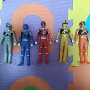 Bandai Toei Power Rangers Kyuranger Soft Vinyl Figure 5p Set Used 2017 JP - Picture 1 of 2