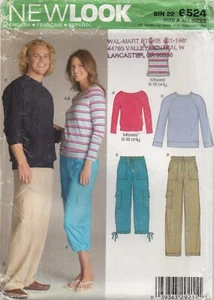 New Look Sewing Pattern 6524 Knit Tops Vest Sweatshirt Cargo Trousers XS-XL New - Picture 1 of 13