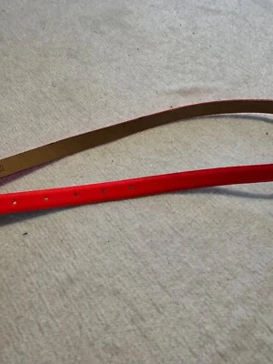 J Crew XS Genuine Leather Hot Neon Pink Belt - Image 1 of 4