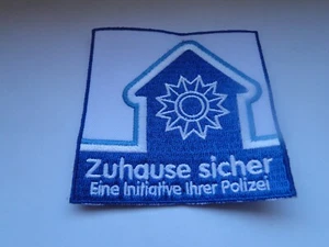 Polizei- Aufnäher    Zuhause sicher   ca  8 x8 cm - Picture 1 of 1