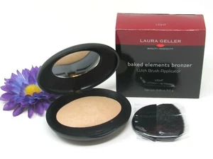 Laura Geller Baked Elements Bronzer Light, with Brush 0.19 Oz. Full Size, NIB - Picture 1 of 3